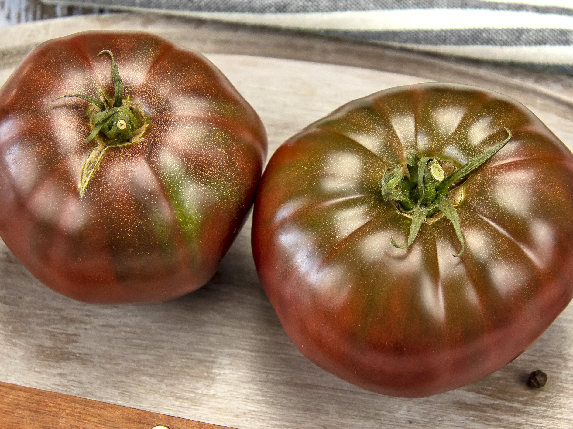 Bio Tomatenpflanze ‚Schwarze Krim‘, Fleischtomate 